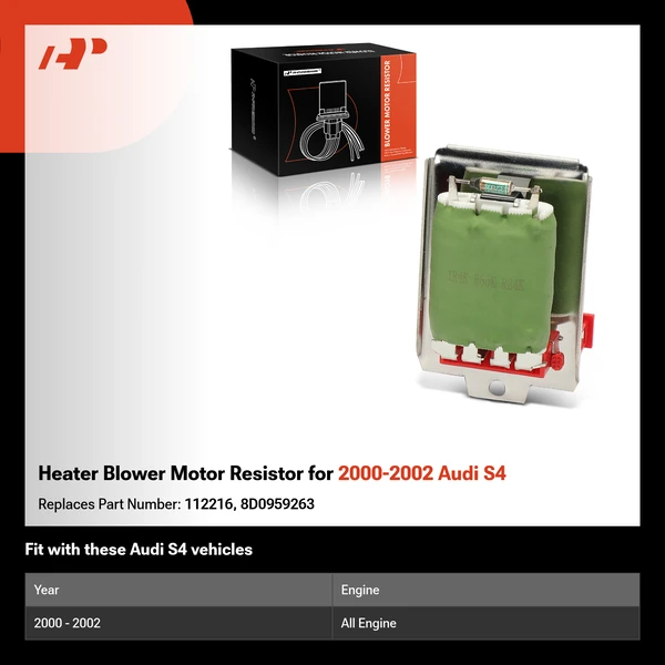 Heater Blower Motor Resistor for 2000-2002 Audi S4