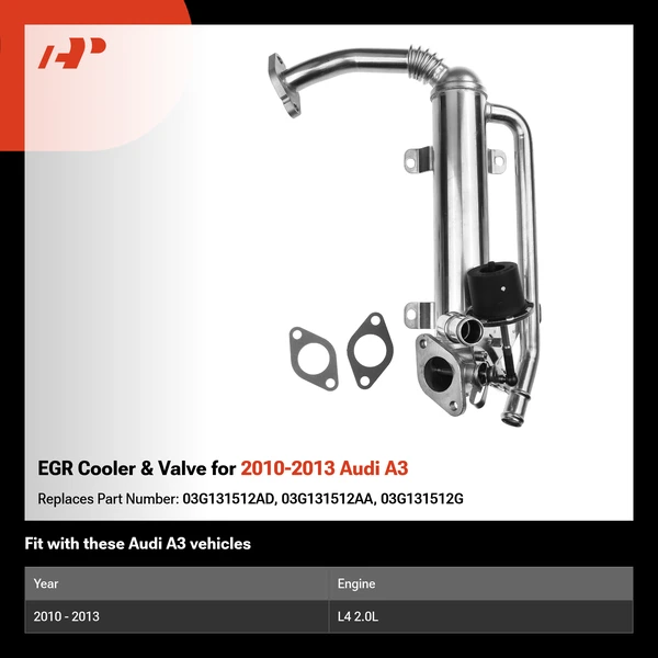 EGR Cooler & Valve for 2010-2013 Audi A3