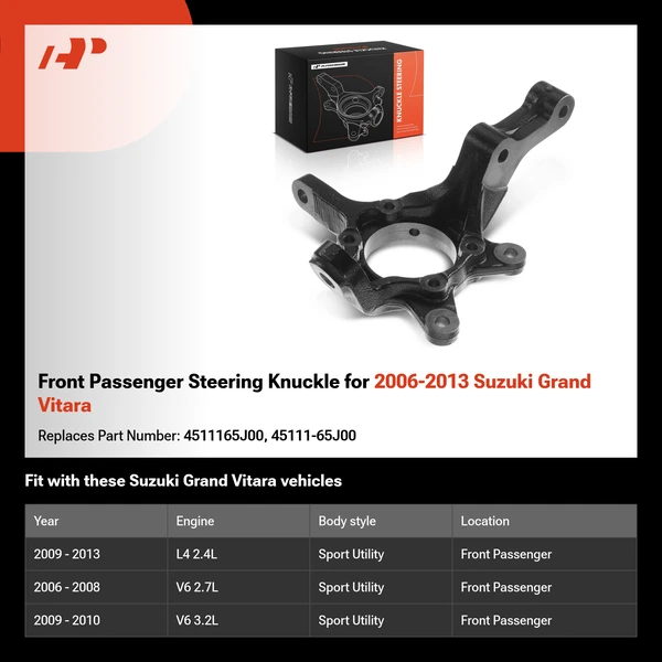 Front Passenger Steering Knuckle for 2006-2013 Suzuki Grand Vitara