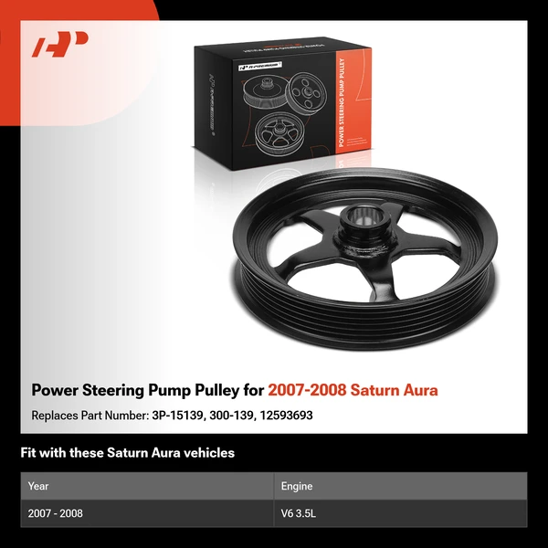 Power Steering Pump Pulley for 2007-2008 Saturn Aura