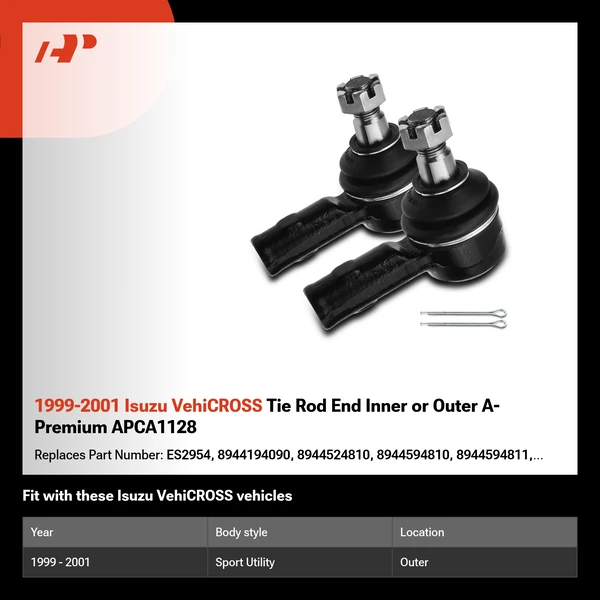 1999-2001 Isuzu VehiCROSS Tie Rod End Inner or Outer A-Premium APCA1128