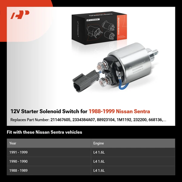 12V Starter Solenoid Switch for 1988-1999 Nissan Sentra