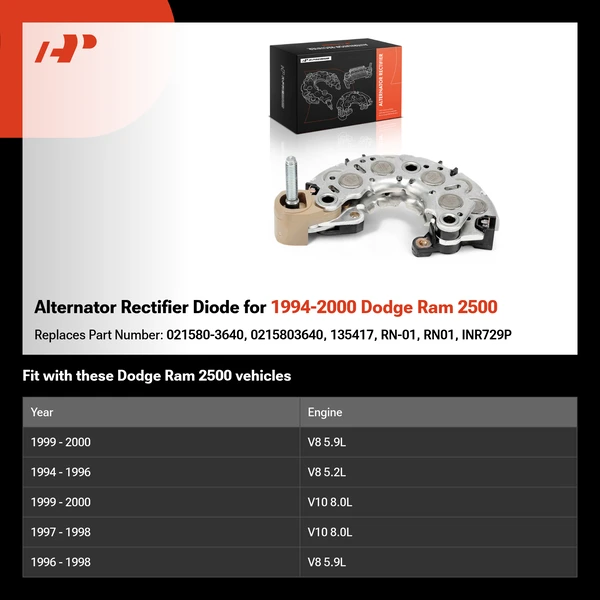 Alternator Rectifier Diode for 1994-2000 Dodge Ram 2500