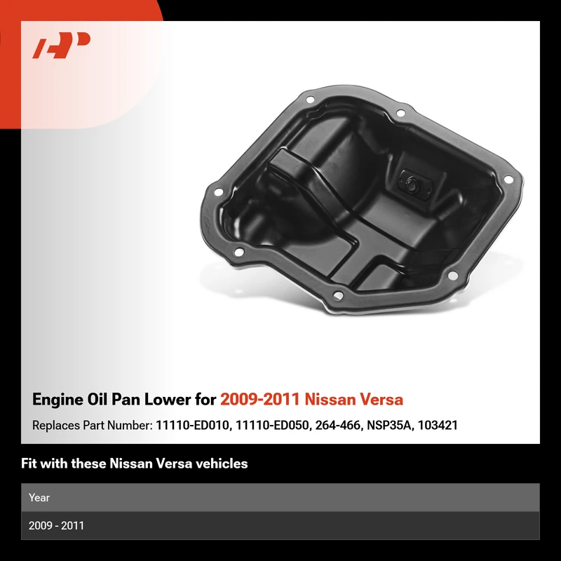 Engine Oil Pan Lower for 2009-2011 Nissan Versa