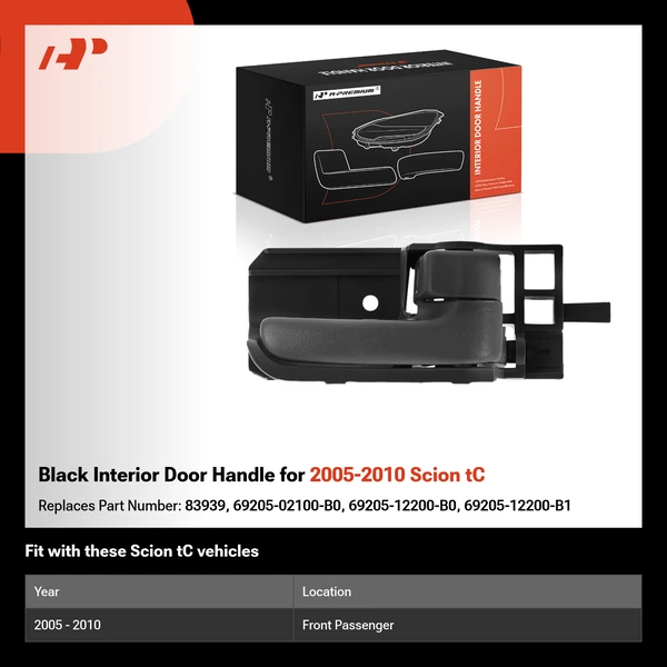 Black Interior Door Handle for 2005-2010 Scion tC