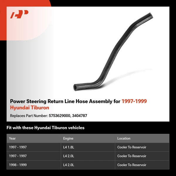 Power Steering Return Line Hose Assembly for 1997-1999 Hyundai Tiburon