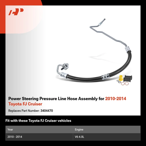 Power Steering Pressure Line Hose Assembly for 2010-2014 Toyota FJ Cruiser