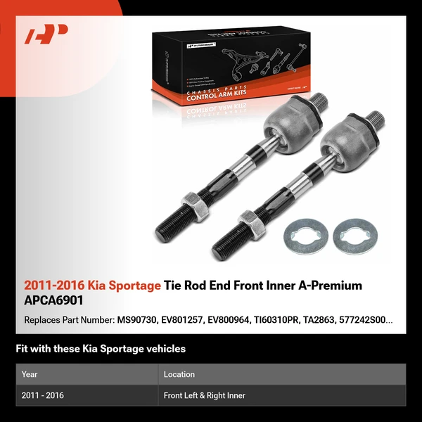 2011-2016 Kia Sportage Tie Rod End Front Inner A-Premium APCA6901