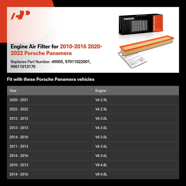 Engine Air Filter for 2010-2016 2020-2022 Porsche Panamera
