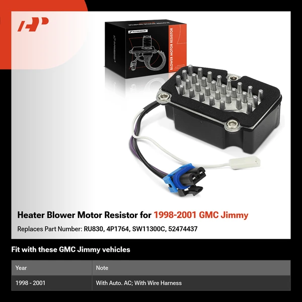 Heater Blower Motor Resistor for 1998-2001 GMC Jimmy