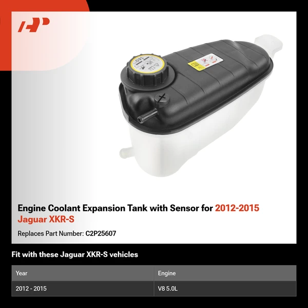 Engine Coolant Expansion Tank with Sensor for 2012-2015 Jaguar XKR-S