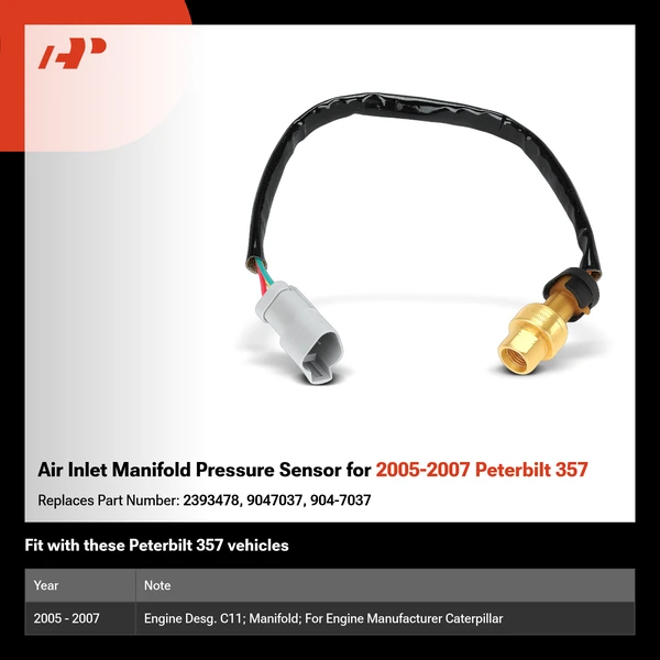 Air Inlet Manifold Pressure Sensor for 2005-2007 Peterbilt 357
