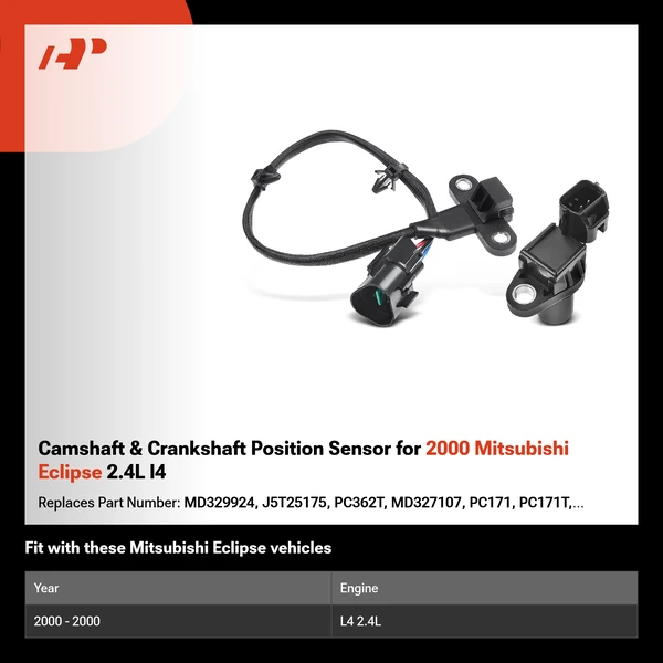 Camshaft & Crankshaft Position Sensor for 2000 Mitsubishi Eclipse 2.4L l4