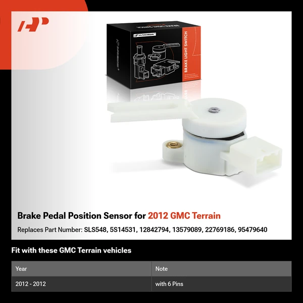 Brake Pedal Position Sensor for 2012 GMC Terrain