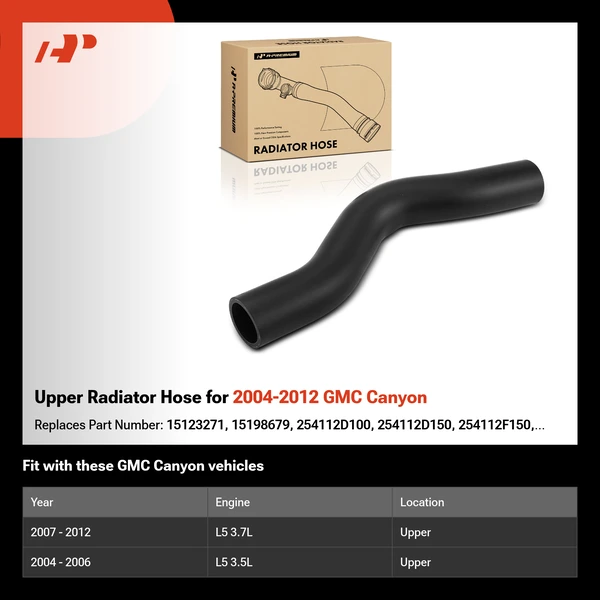 Upper Radiator Hose for 2004-2012 GMC Canyon