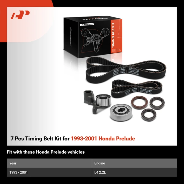 7 Pcs Timing Belt Kit for 1993-2001 Honda Prelude