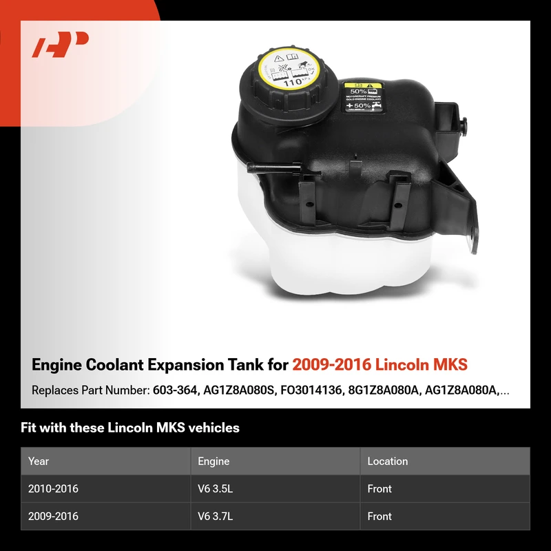 Engine Coolant Expansion Tank for 2009-2016 Lincoln MKS