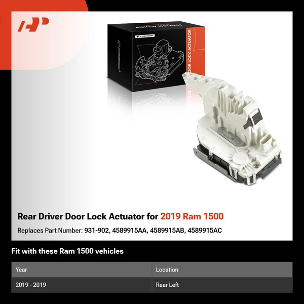 Rear Driver Door Lock Actuator for 2019 Ram 1500