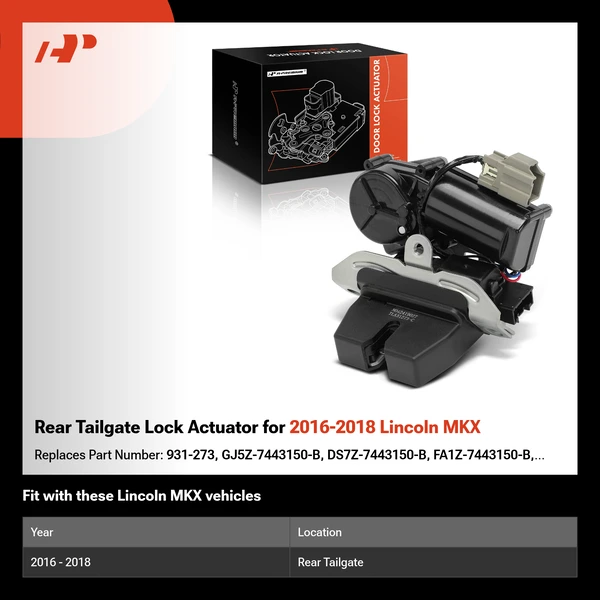 Rear Tailgate Lock Actuator for 2016-2018 Lincoln MKX