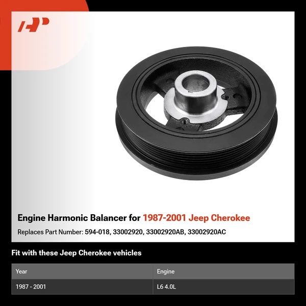 Engine Harmonic Balancer for 1987-2001 Jeep Cherokee