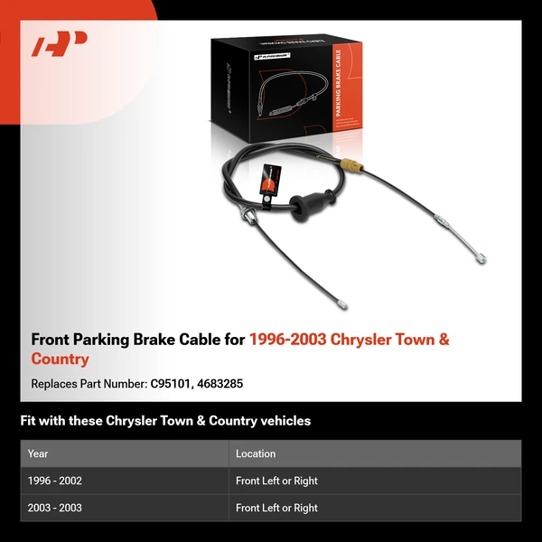 Front Parking Brake Cable for 1996-2003 Chrysler Town & Country