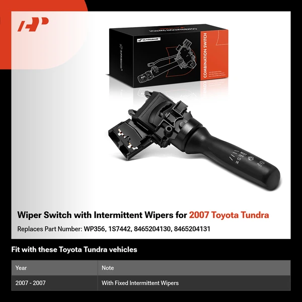 Wiper Switch with Intermittent Wipers for 2007 Toyota Tundra