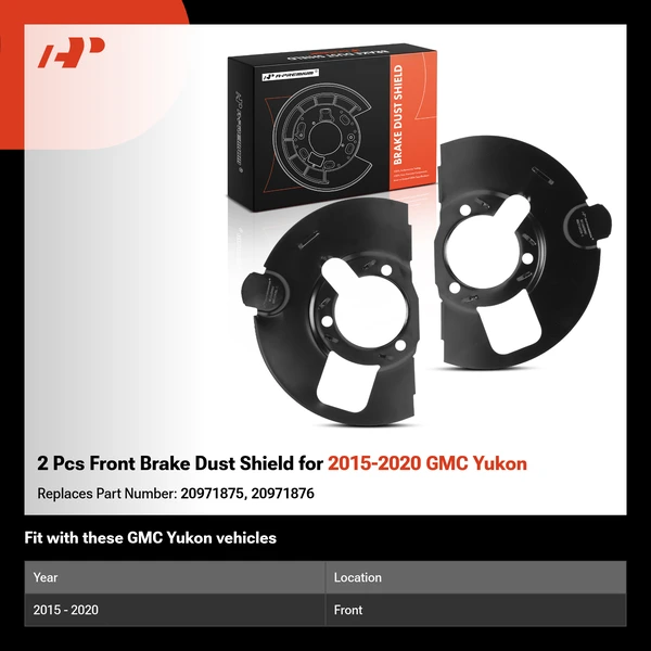 2 Pcs Front Brake Dust Shield for 2015-2020 GMC Yukon