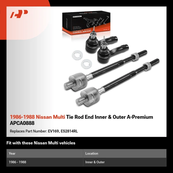 1986-1988 Nissan Multi Tie Rod End Inner & Outer A-Premium APCA0888