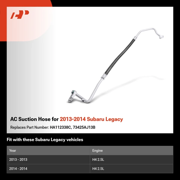 AC Suction Hose for 2013-2014 Subaru Legacy