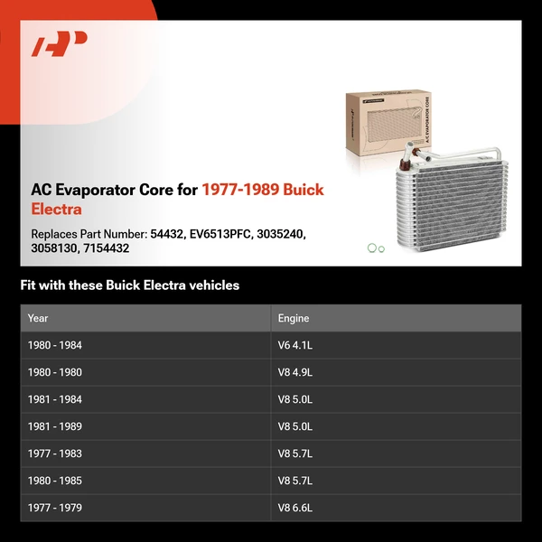 AC Evaporator Core for 1977-1989 Buick Electra