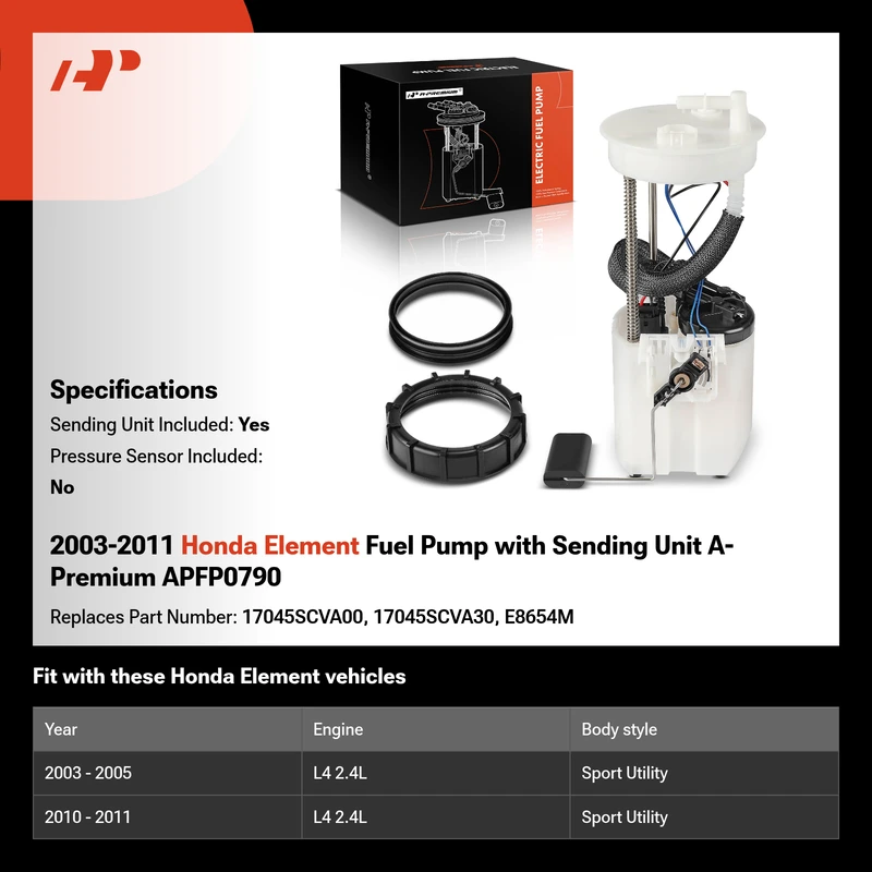 2003-2011 Honda Element Fuel Pump with Sending Unit A-Premium APFP0790