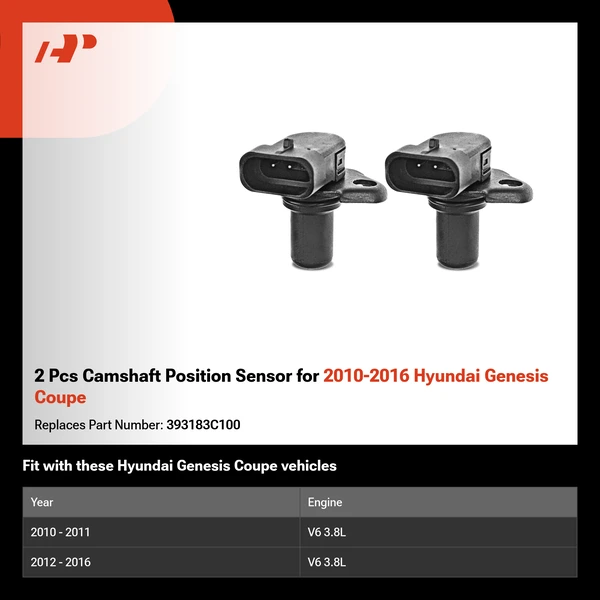 2 Pcs Camshaft Position Sensor for 2010-2016 Hyundai Genesis Coupe