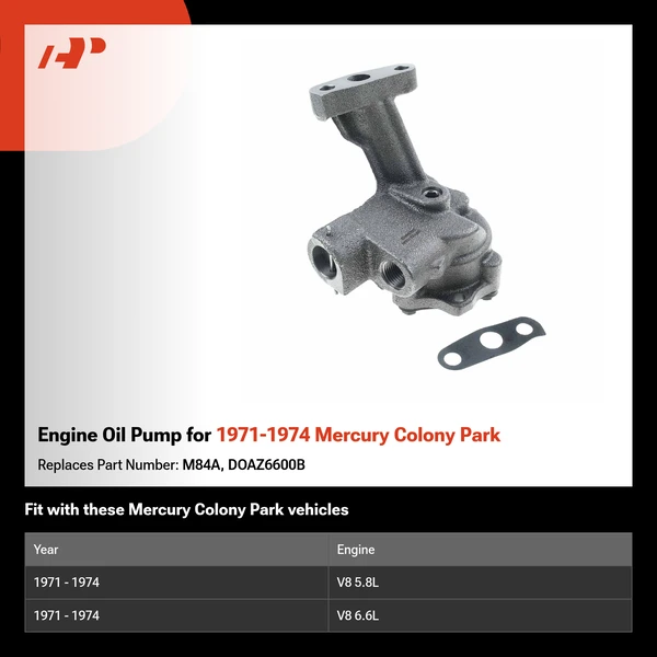 Engine Oil Pump for 1971-1974 Mercury Colony Park