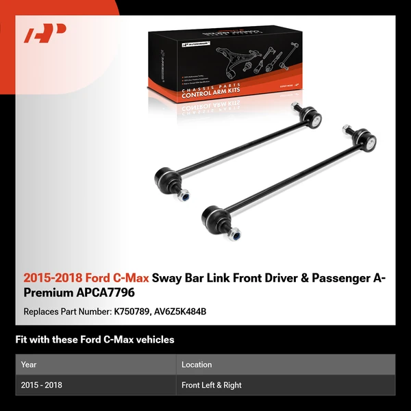 2015-2018 Ford C-Max Sway Bar Link Front Driver & Passenger A-Premium APCA7796