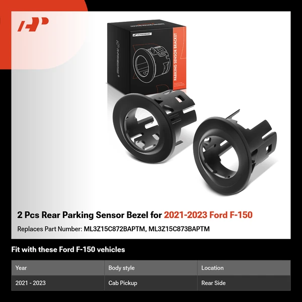 2 Pcs Rear Parking Sensor Bezel for 2021-2023 Ford F-150
