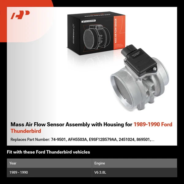 Mass Air Flow Sensor Assembly with Housing for 1989-1990 Ford Thunderbird
