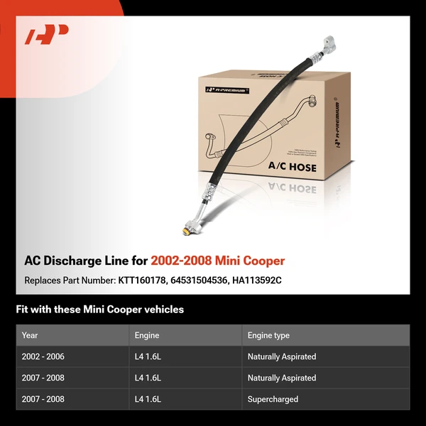 AC Discharge Line for 2002-2008 Mini Cooper