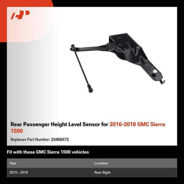 Rear Passenger Height Level Sensor for 2016-2018 GMC Sierra 1500