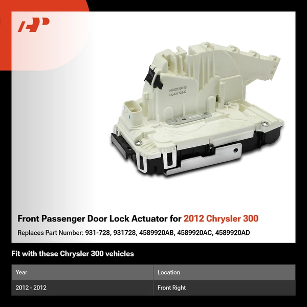 Front Passenger Door Lock Actuator for 2012 Chrysler 300