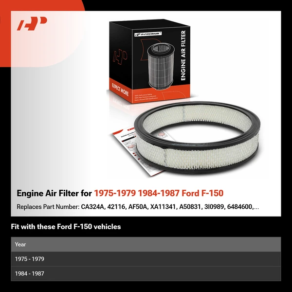 Engine Air Filter for 1975-1979 1984-1987 Ford F-150