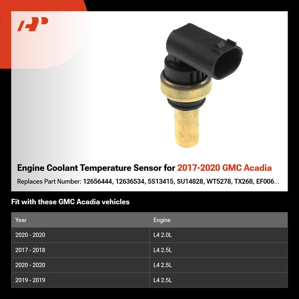 Engine Coolant Temperature Sensor for 2017-2020 GMC Acadia