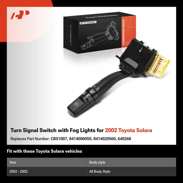 Turn Signal Switch with Fog Lights for 2002 Toyota Solara