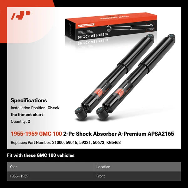 1955-1959 GMC 100 2-Pc Shock Absorber A-Premium APSA2165