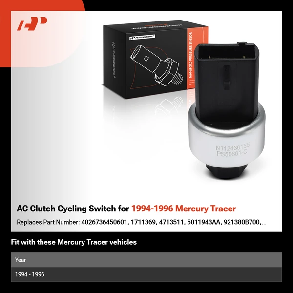 AC Clutch Cycling Switch for 1994-1996 Mercury Tracer