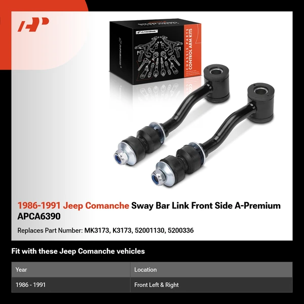 1986-1991 Jeep Comanche Sway Bar Link Front Side A-Premium APCA6390