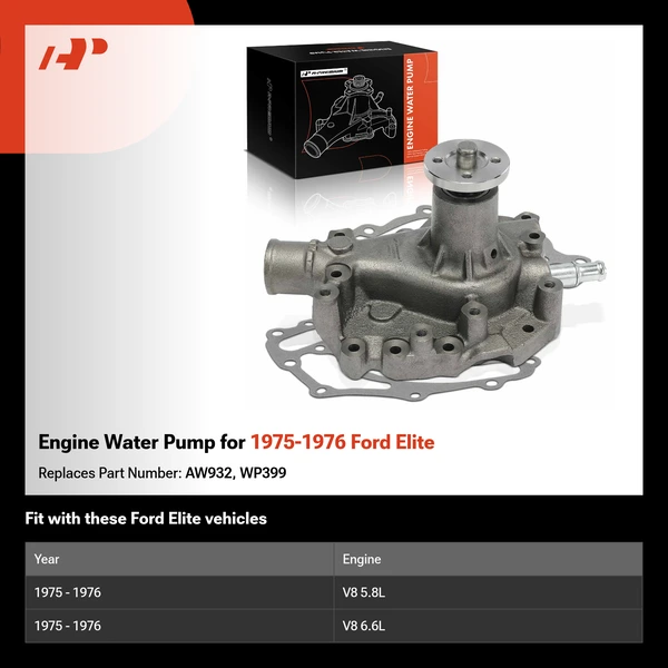 Engine Water Pump for 1975-1976 Ford Elite