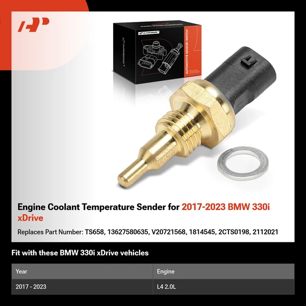 Engine Coolant Temperature Sender for 2017-2023 BMW 330i xDrive