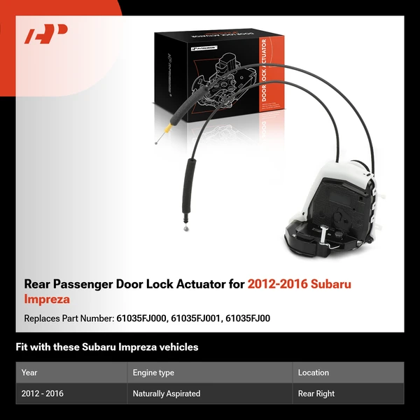 Rear Passenger Door Lock Actuator for 2012-2016 Subaru Impreza