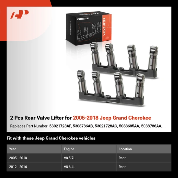 2 Pcs Rear Valve Lifter for 2005-2018 Jeep Grand Cherokee