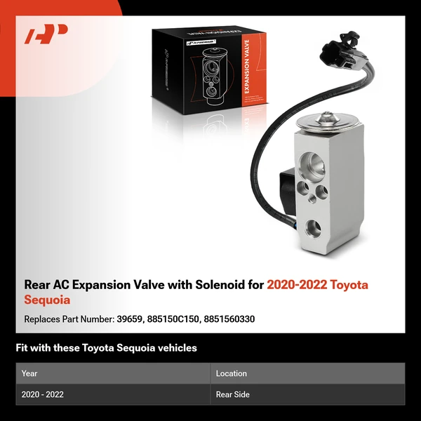 Rear AC Expansion Valve with Solenoid for 2020-2022 Toyota Sequoia
